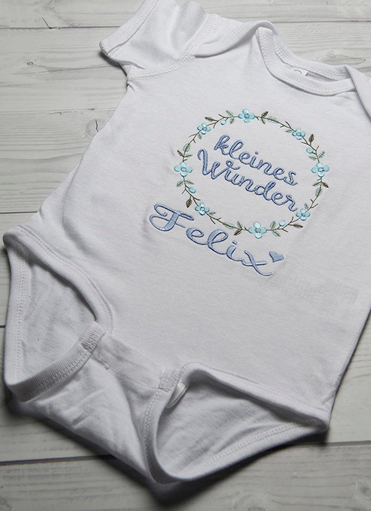 Babybody ,,kleines Wunder mit Wunschnamen 2" - HANDMADEATELIER