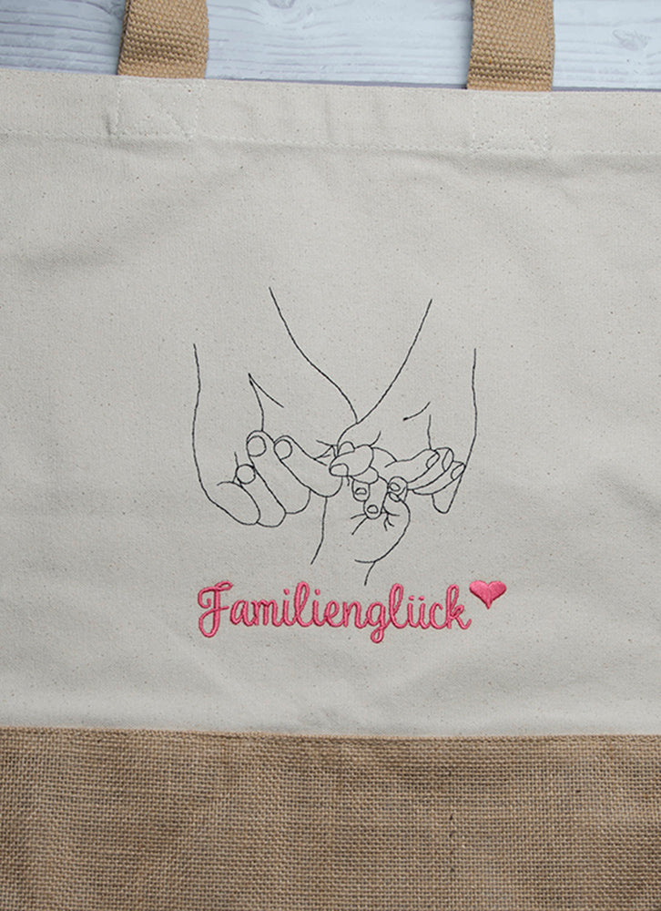 Juteshopper ,,Familienglück" - HANDMADEATELIER