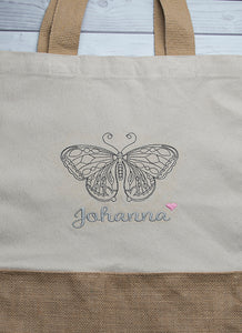 Juteshopper ,,Schmetterling mit Wunschnamen" - HANDMADEATELIER