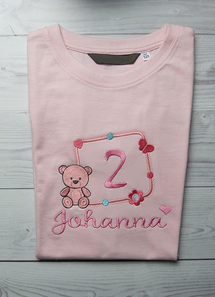 Kindershirt ,,Geburtstagsbär Mädchen" - HANDMADEATELIER