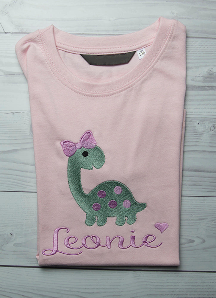 Kindershirt ,,Dino mit Schleife" - HANDMADEATELIER